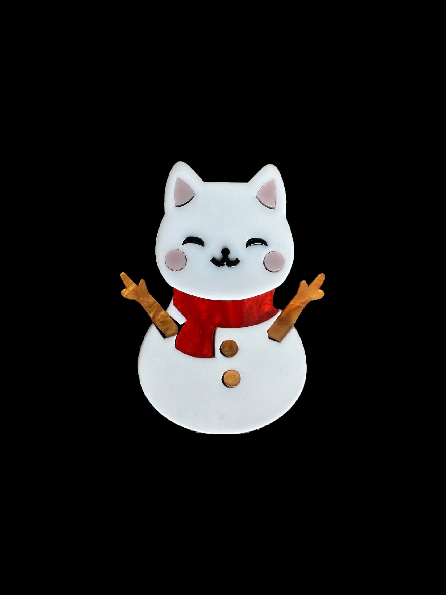 Snowball the Frosty Feline Brooch