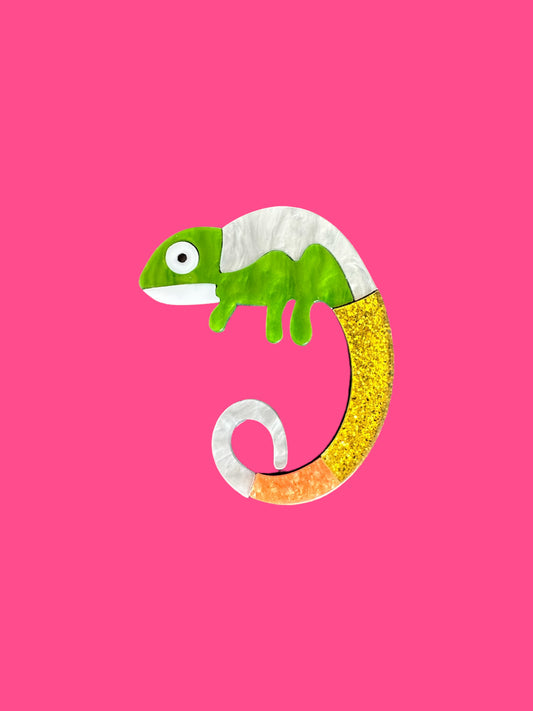 Camille the Chameleon Brooch