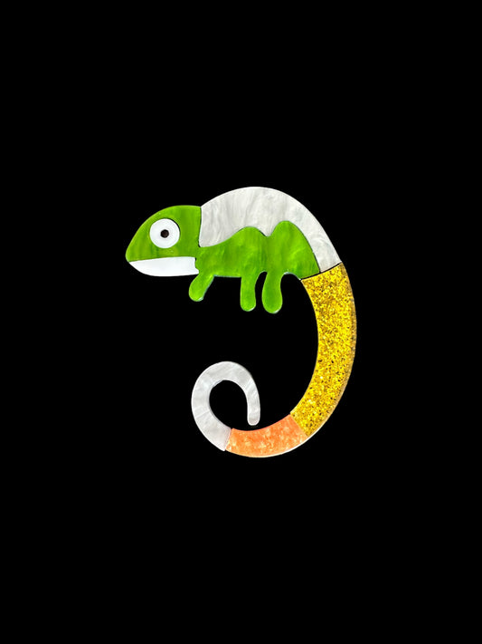 Camille the Chameleon Brooch