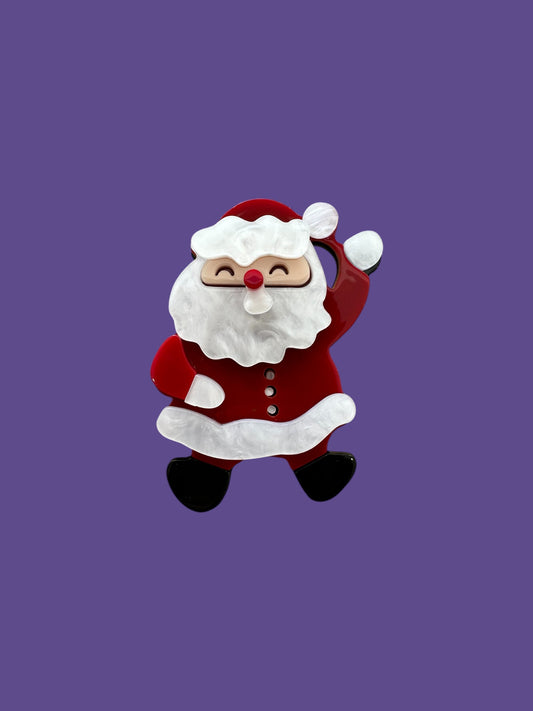 Jolly Rebel Santa Brooch